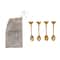 Hello Honey® Farmhouse Brass Spoons with Bee Handles Set in Drawstring Bag